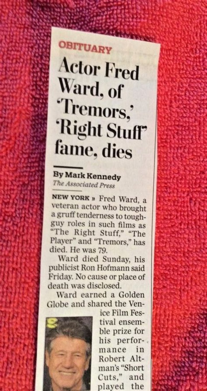 
Fred Ward: Death Of American Actor Shocks Fans And Family 
