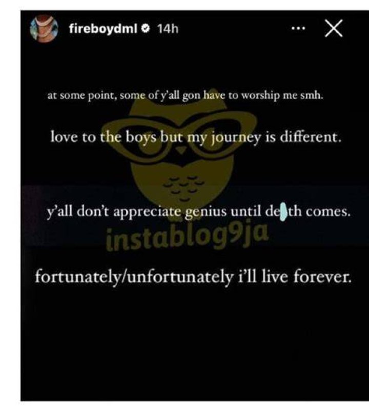 
Why Everyone Will End Up Worshipping Me – Fireboy Declares 